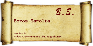 Boros Sarolta névjegykártya