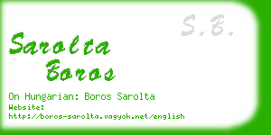 sarolta boros business card